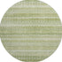 8' Sage And Beige Striped Washable Round Rug With UV Protection