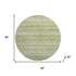8' Sage And Beige Striped Washable Round Rug With UV Protection