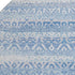 8' Sky Blue And Ivory Striped Washable Round Rug With UV Protection