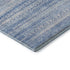 8' Sky Blue And Ivory Striped Washable Round Rug With UV Protection