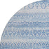 8' Sky Blue And Ivory Striped Washable Round Rug With UV Protection