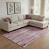 9' X 12' Blush And Silver Striped Washable Area Rug With UV Protection