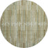 8' Khaki And Beige Striped Washable Round Rug With UV Protection