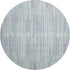 8' Mint Green And Denim Blue Striped Washable Round Rug With UV Protection