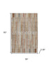 5' X 8' Rust And Gray Striped Washable Area Rug With UV Protection