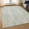8' X 10' Sage And Ivory Striped Washable Area Rug With UV Protection