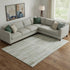 8' X 10' Sage And Ivory Striped Washable Area Rug With UV Protection