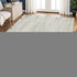 8' X 10' Sage And Ivory Striped Washable Area Rug With UV Protection