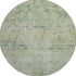 8' Sage And Olive Green Abstract Washable Round Rug With UV Protection