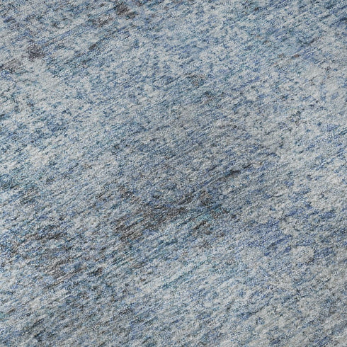8' X 10' Blue And Denim Blue Abstract Washable Area Rug With UV Protection
