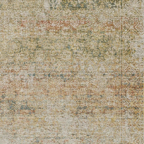 5' X 8' Gold And Beige Abstract Washable Area Rug With UV Protection