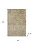 5' X 8' Gold And Beige Abstract Washable Area Rug With UV Protection