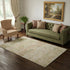 5' X 8' Gold And Beige Abstract Washable Area Rug With UV Protection