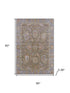 5' X 8' Brown And Lavender Oriental Washable Area Rug With UV Protection