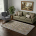 5' X 8' Brown And Lavender Oriental Washable Area Rug With UV Protection
