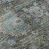 9' X 12' Fern Green And Denim Blue Oriental Washable Area Rug With UV Protection