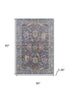 5' X 8' Gray And Copper Oriental Washable Area Rug With UV Protection