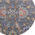 8' Gray And Copper Oriental Washable Round Rug With UV Protection
