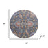 8' Gray And Copper Oriental Washable Round Rug With UV Protection