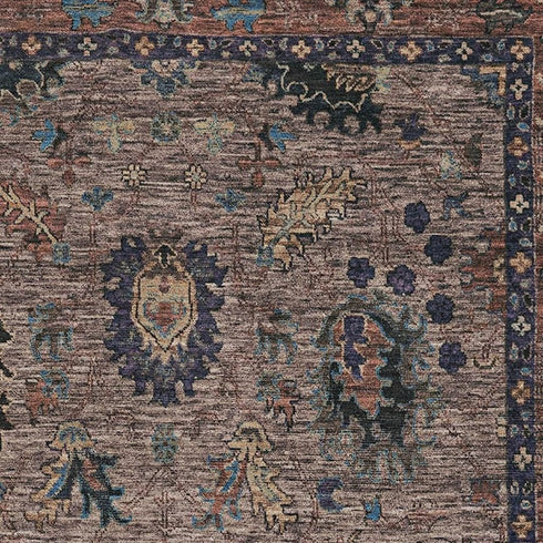 5' X 8' Coffee And Copper Oriental Washable Area Rug With UV Protection