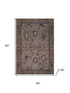 5' X 8' Coffee And Copper Oriental Washable Area Rug With UV Protection