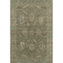 5' X 8' Olive Green And Beige Oriental Washable Area Rug With UV Protection