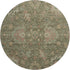 8' Olive Green And Beige Oriental Washable Round Rug With UV Protection
