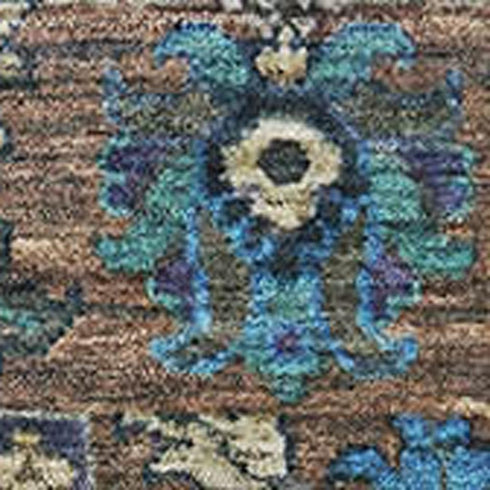 8' X 10' Pewter And Teal Oriental Washable Area Rug With UV Protection