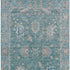 8' X 10' Teal And Copper Oriental Washable Area Rug With UV Protection