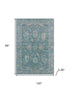 8' X 10' Teal And Copper Oriental Washable Area Rug With UV Protection