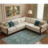 8' X 10' Teal And Copper Oriental Washable Area Rug With UV Protection