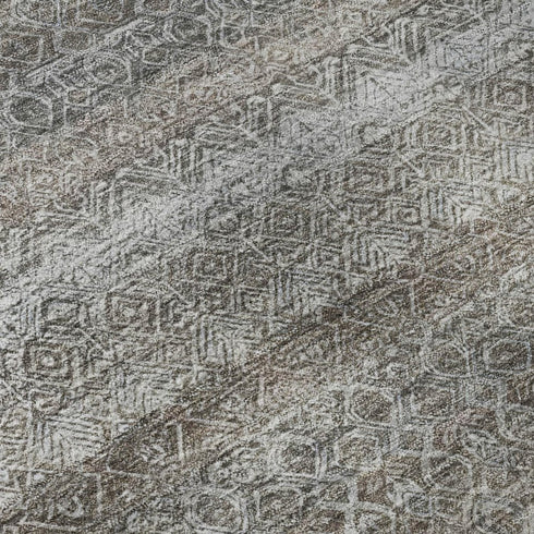 5' X 8' Brown And Beige Striped Washable Area Rug With UV Protection