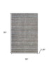 5' X 8' Brown And Beige Striped Washable Area Rug With UV Protection