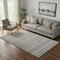 5' X 8' Brown And Beige Striped Washable Area Rug With UV Protection