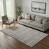 5' X 8' Brown And Beige Striped Washable Area Rug With UV Protection