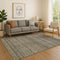 8' X 10' Chocolate And Gray Striped Washable Area Rug With UV Protection