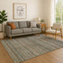 8' X 10' Chocolate And Gray Striped Washable Area Rug With UV Protection