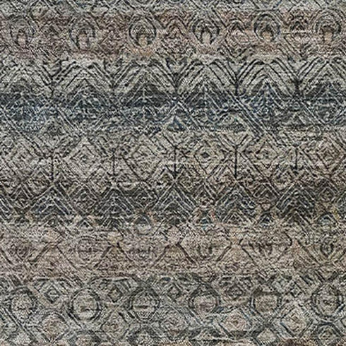 8' X 10' Chocolate And Gray Striped Washable Area Rug With UV Protection