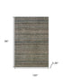 8' X 10' Chocolate And Gray Striped Washable Area Rug With UV Protection