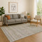 8' X 10' Khaki And Beige Striped Washable Area Rug With UV Protection