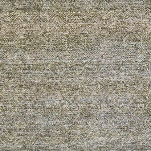 8' X 10' Khaki And Beige Striped Washable Area Rug With UV Protection