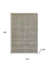 8' X 10' Khaki And Beige Striped Washable Area Rug With UV Protection