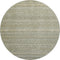 8' Linen And Beige Striped Washable Round Rug With UV Protection