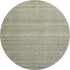 8' Linen And Beige Striped Washable Round Rug With UV Protection