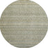 8' Linen And Beige Striped Washable Round Rug With UV Protection
