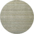 8' Linen And Beige Striped Washable Round Rug With UV Protection