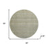 8' Linen And Beige Striped Washable Round Rug With UV Protection