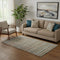 5' X 8' Brown And Blue Striped Washable Area Rug With UV Protection