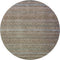 8' Brown And Blue Striped Washable Round Rug With UV Protection