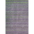 8' X 10' Purple And Green Striped Washable Area Rug With UV Protection